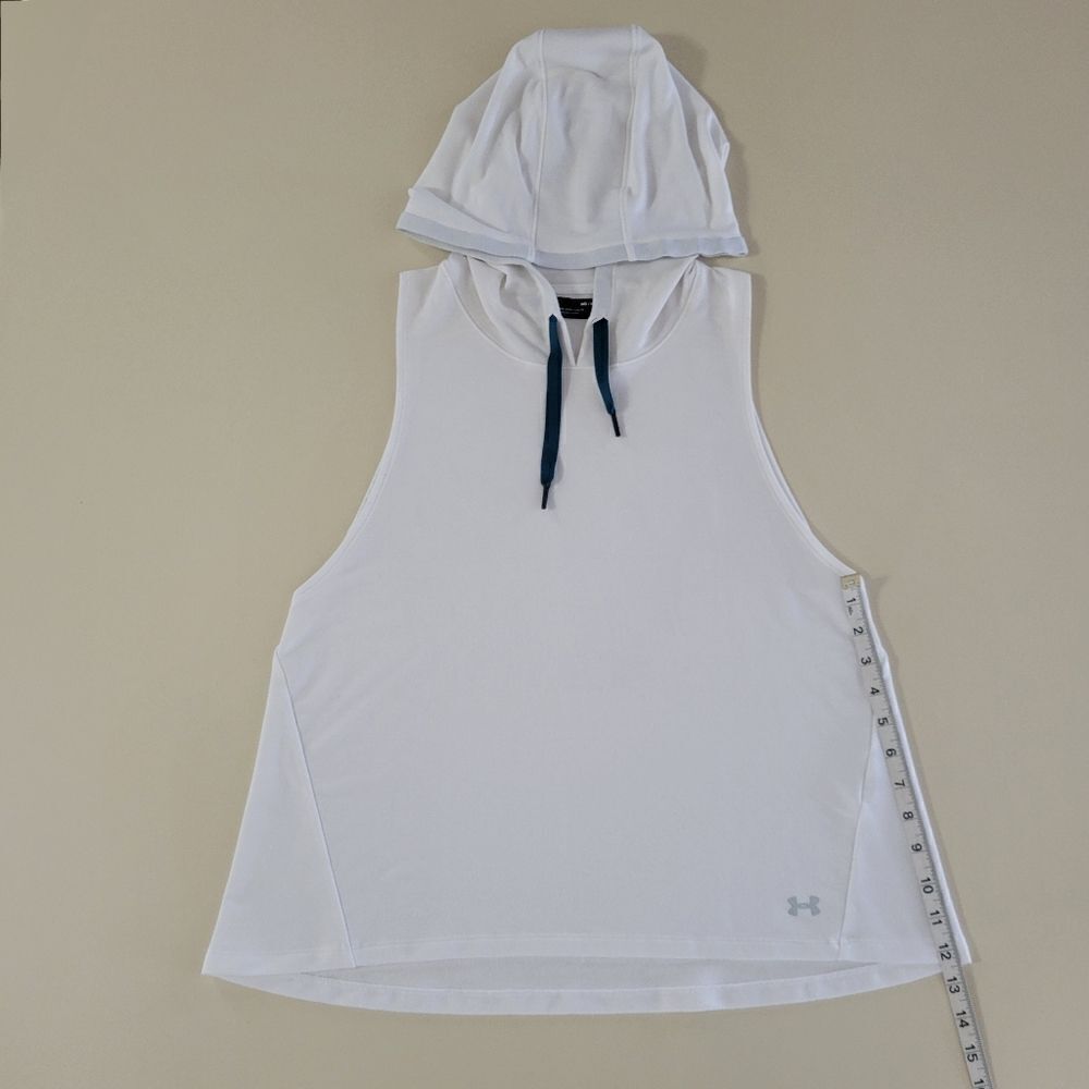 Under Armour Women's White Sleeveless Hooded Pullover Top - Picture 9 of 14